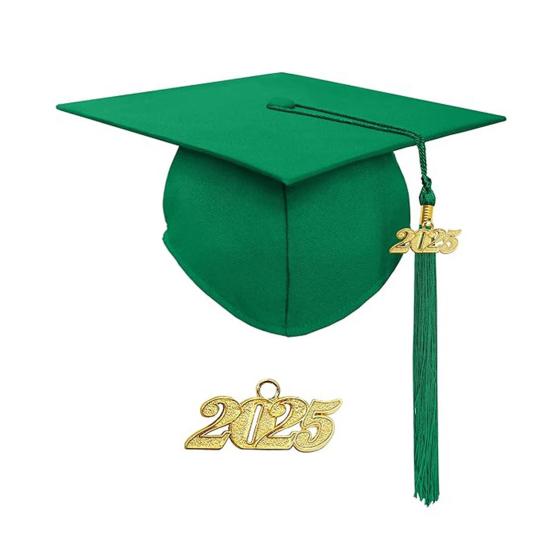 Выпускной колпак 2025 года с кисточкой, шляпа бакалавра с регулируемым размером, эластичная лента, аксессуар для выпускного платья, церемония вручения диплома магистра