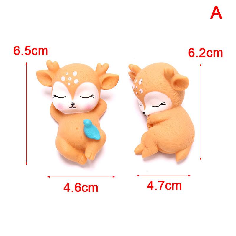 1 шт. Статуэтка Оленя Украшения Олененок Каваи Спящее Животное Декор Силиконовая Статуэтка Животного для Дома Настольный Декор Детский Подарок
