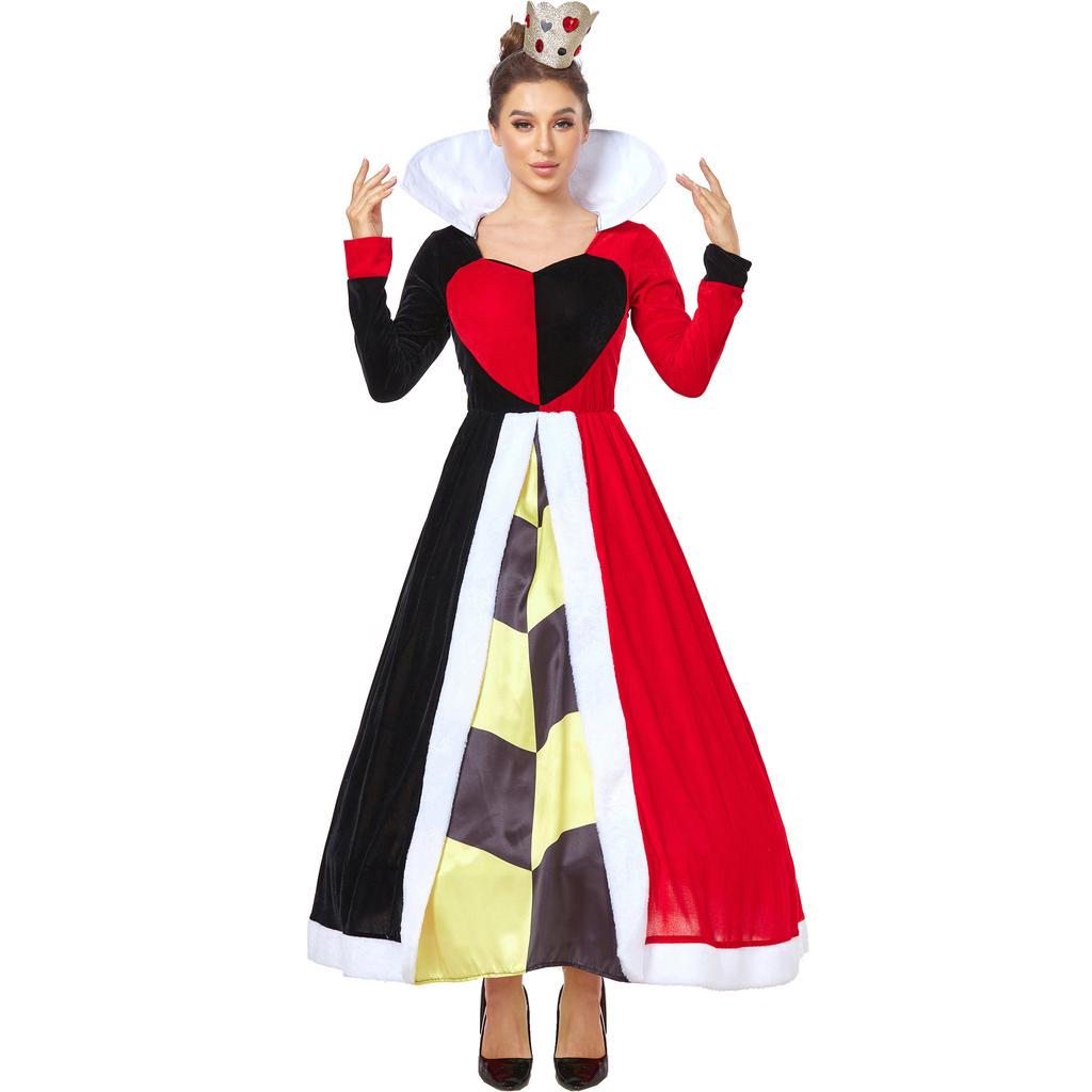 Medieval Court Queen of Hearts Halloween Costume Alice In Wonderland Queen of Hearts Drag