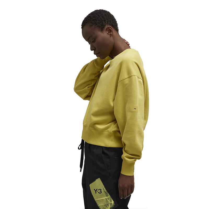 Y-3 Простая короткая толстовка с капюшоном, женские толстовки, желтый IP7679