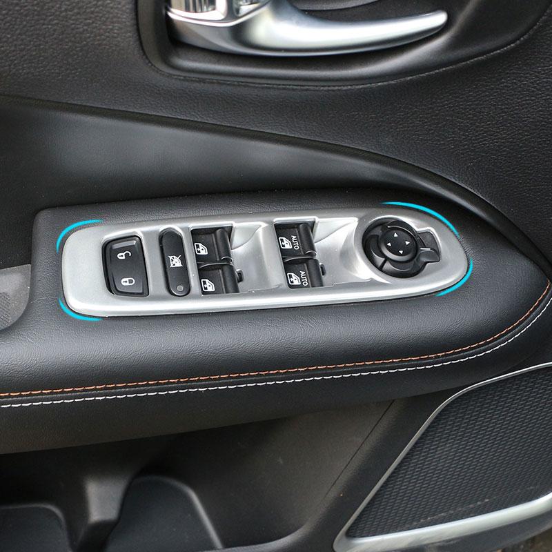 Для Jeep Compass LHD второго поколения 2017 2018 хромированное оконное стекло, кнопка подъема панели, накладка