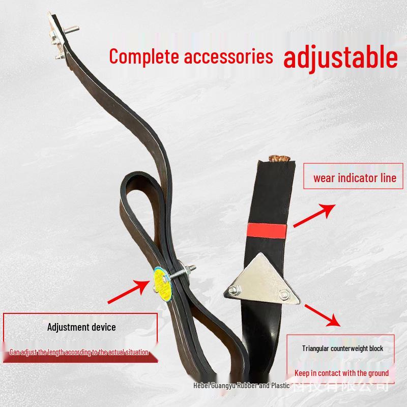 160cm Anti-static Rubber Grounding Strap for Dangerous Goods Vehicles & Oil Tankers - Anti-freeze & Anti-crack Static Strip
