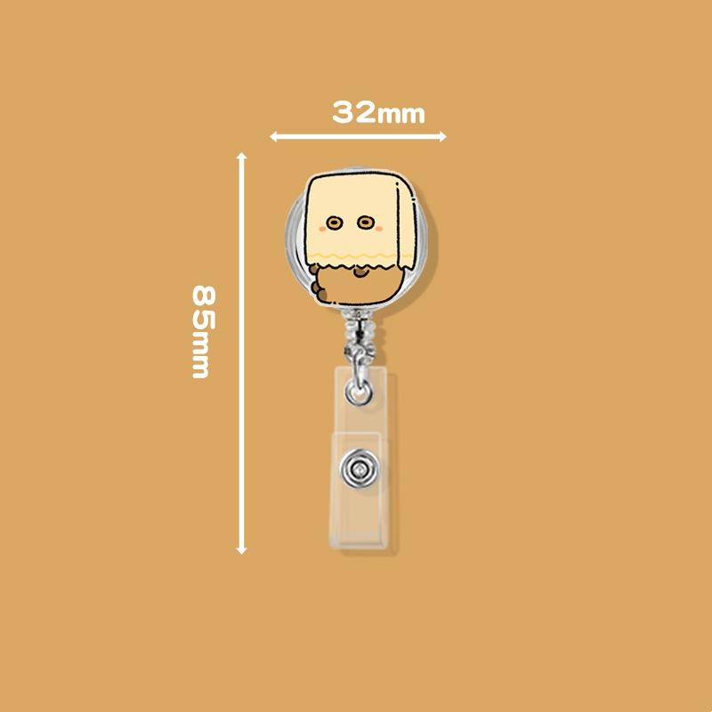 Cute Cartoon Capybara Acrylic Retractable Badge Reel Student ID Card Badge Holder Gift for Doctor Nurse Name Tag Anti-Loss Clip