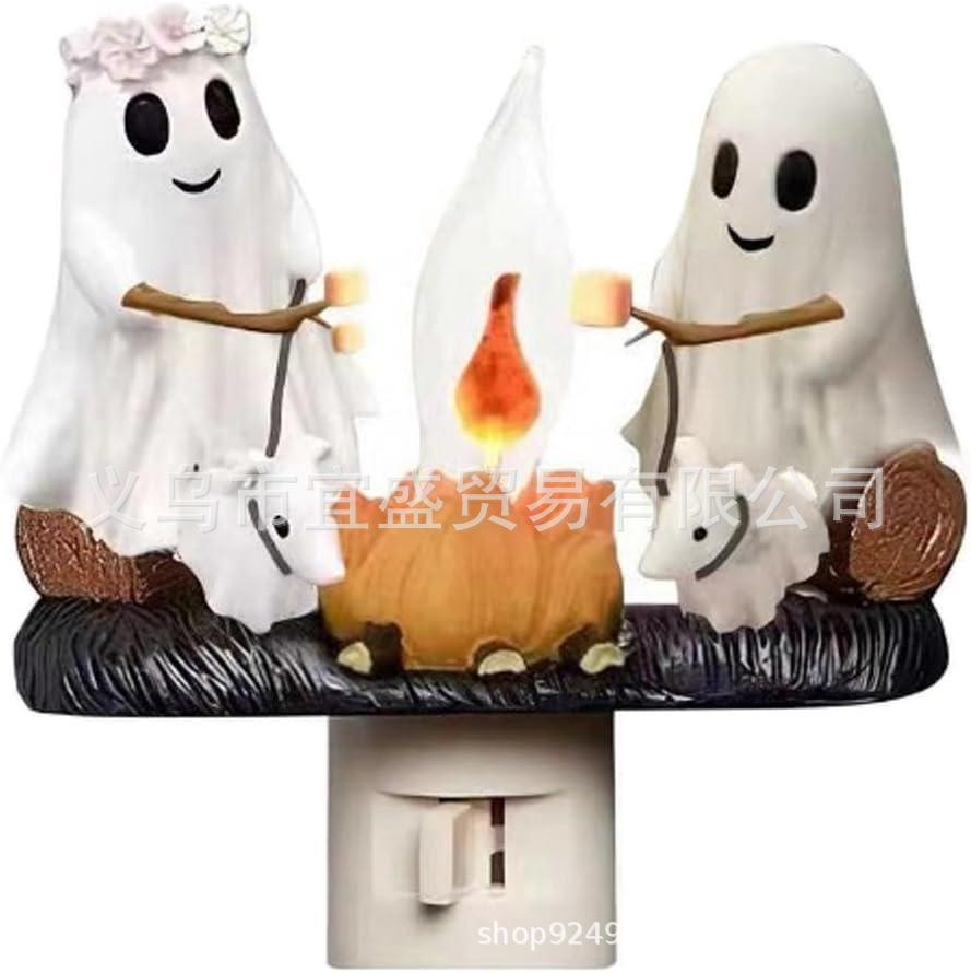 Ghost Campfire Flickering Nightlight, Halloween Decoration, USB Powered, Creative Home Gift