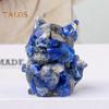 Natural Stone Nine-tailed Fox Figurine Positive Healing Energy Hand-carved Colorful Faux Crystal Love Heart Animal Statue Desktop Decoration Ornament