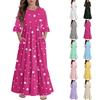 Girls' Tiered Ruffle Dress - 3/4 Sleeve Pocket Maxi With Pockets