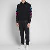 OFF WHITE AW18 Многоцветный Градиентный Свитшот с Капюшоном на Флисовой Подкладке Унисекс Черный OMBB037F181920051088