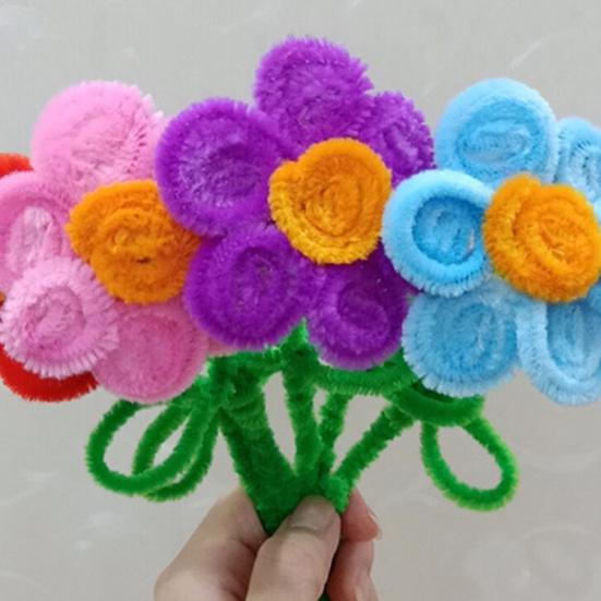 200 шт. Разноцветные синельные проволоки для чистки трубок для DIY художественных и ремесленных проектов