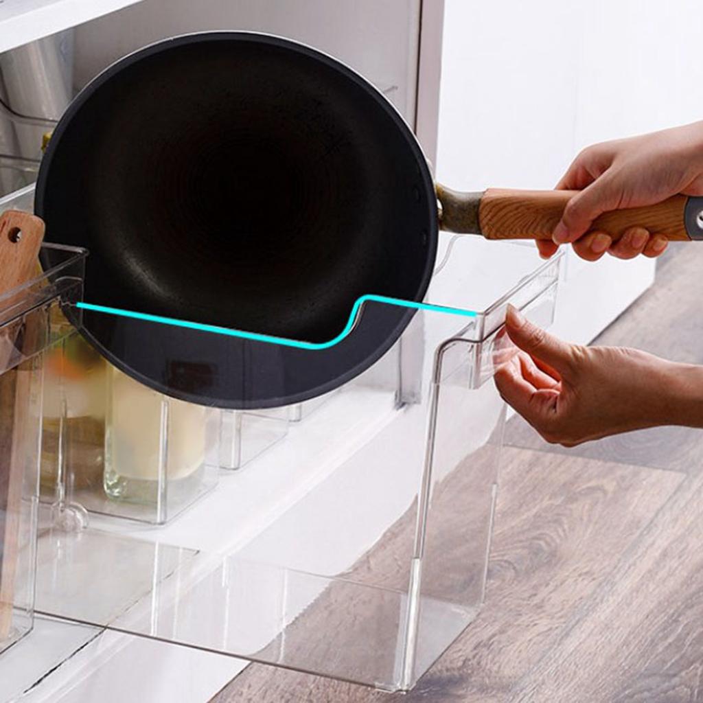 Clear Kitchen Organizer Bin Space Saving Multifunctional U Shaped Clear Containers Bin for Pot Lids