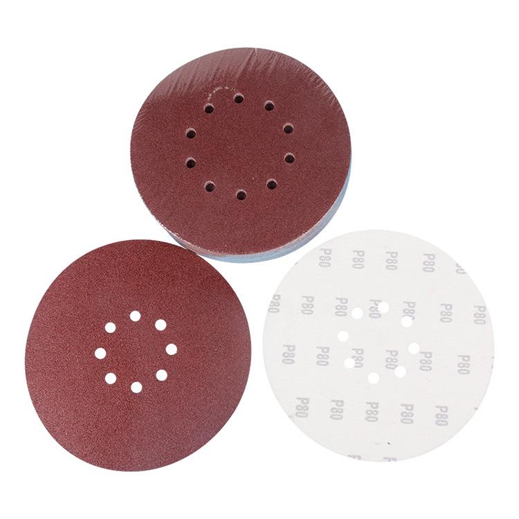 9-inch 10-hole Wall Sanding Sandpaper, 225mm Flocked Putty Gray Polishing Pads