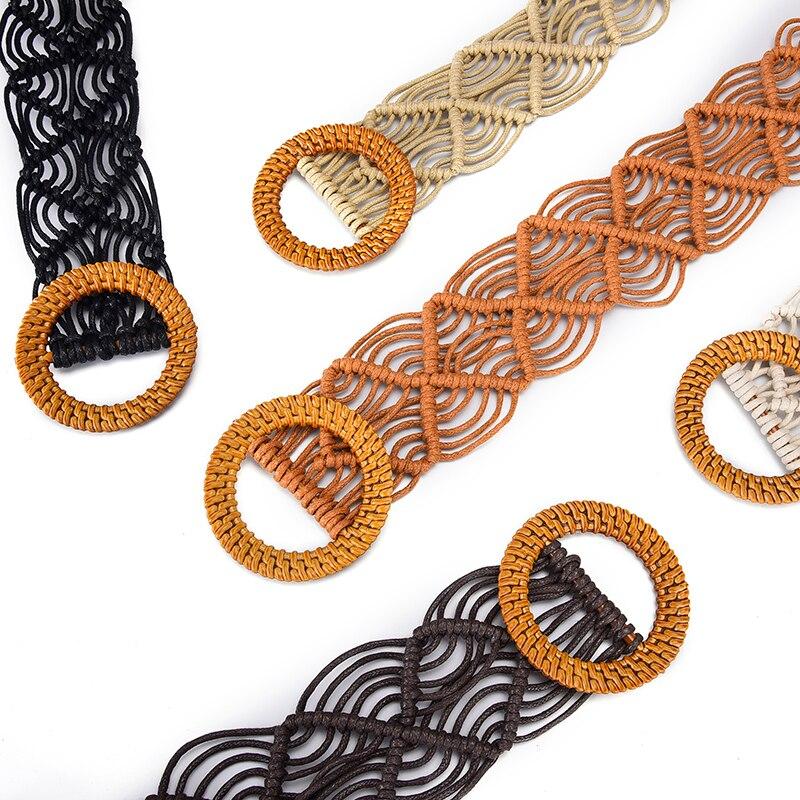 Женский пояс, модный ретро-ремень из вощеной веревки, плетеный на талии, этнический стиль, плетеный вручную, очень широкий на талии, в паре с поясом для юбки, пальто