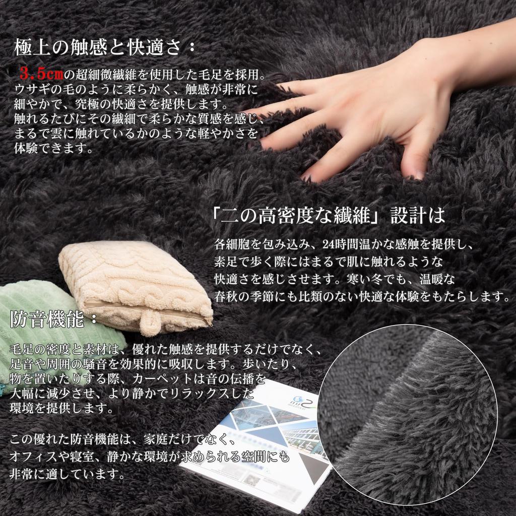 DIHACOZ Rug Model with Memory New Antibacterial and Deodorizing and 6 Enhanced 160x200mm Thick Approximately 5cm Approximately 4cm Winter Extra Fluffy