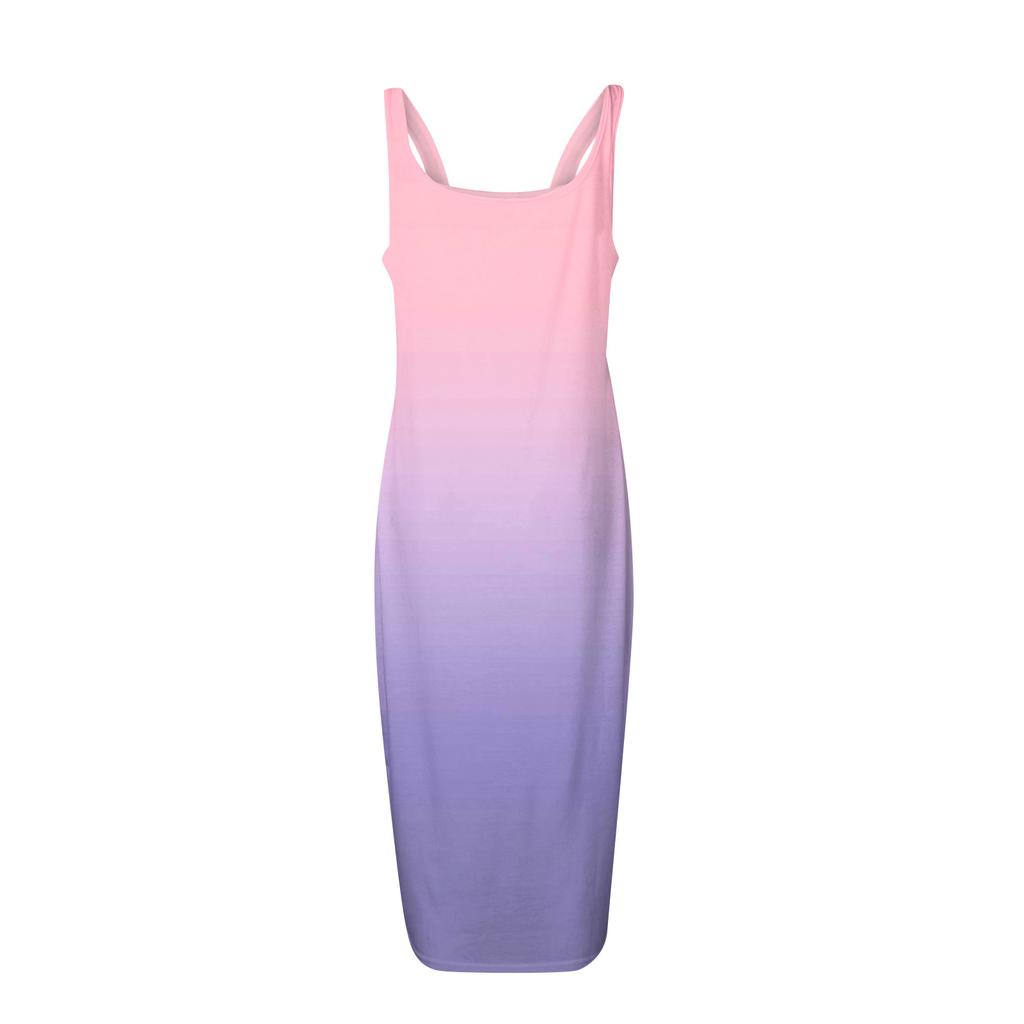 Fashion Women's Casual Color Sling Pullover Sleeveless Slim Dress