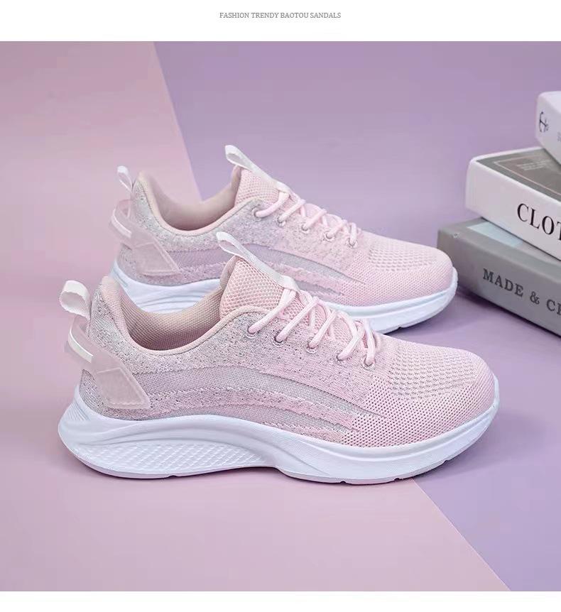 Легкие женские кроссовки Fly-knit для бега — дышащие, модные, идеально подходят для весны и осени, отлично подойдут для учениц средней школы и путешествий.