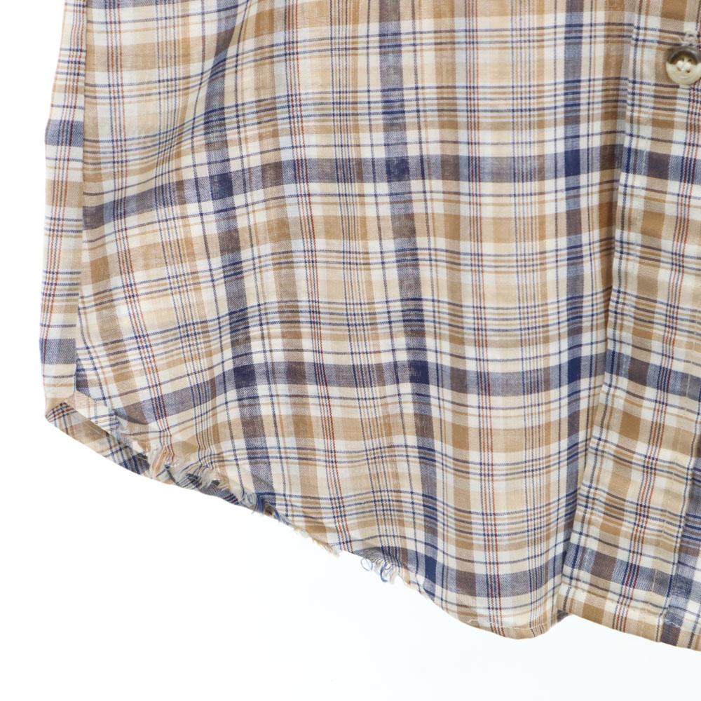 Levi's Винтажная рубашка 70-х годов в клетку, с длинным рукавом, M, бежевая и другие, мужская, б/у