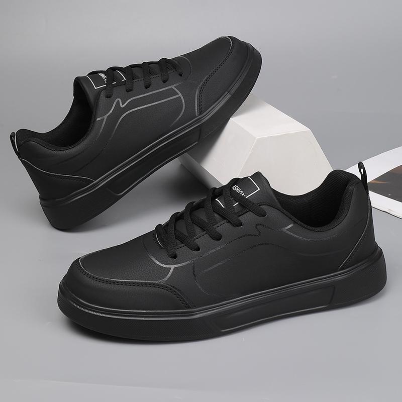 Мужские кроссовки Модные мужские туфли из искусственной кожи Обувь для бега на открытом воздухе Тренировочная обувь Высококачественная удобная обувь для мужчин Черный 1