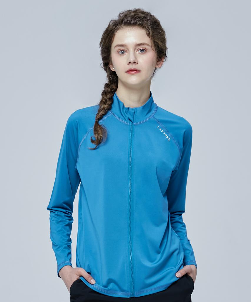 Leijibi Essential Свободный крой Мультиспортивная женская кофта с молнией и защитой от солнца Штормовой синий