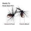 5/10/20/25Pcs/Box Black Fly Peacock Feather Wings Fly Fishing for Trout Bait Size #10 Flies Artificial Insect Bait Lure