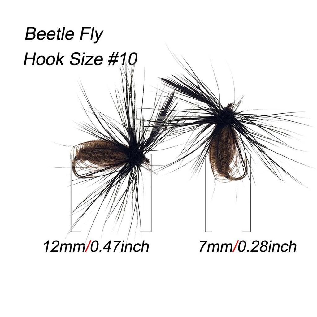 5/10/20/25Pcs/Box Black Fly Peacock Feather Wings Fly Fishing for Trout Bait Size #10 Flies Artificial Insect Bait Lure