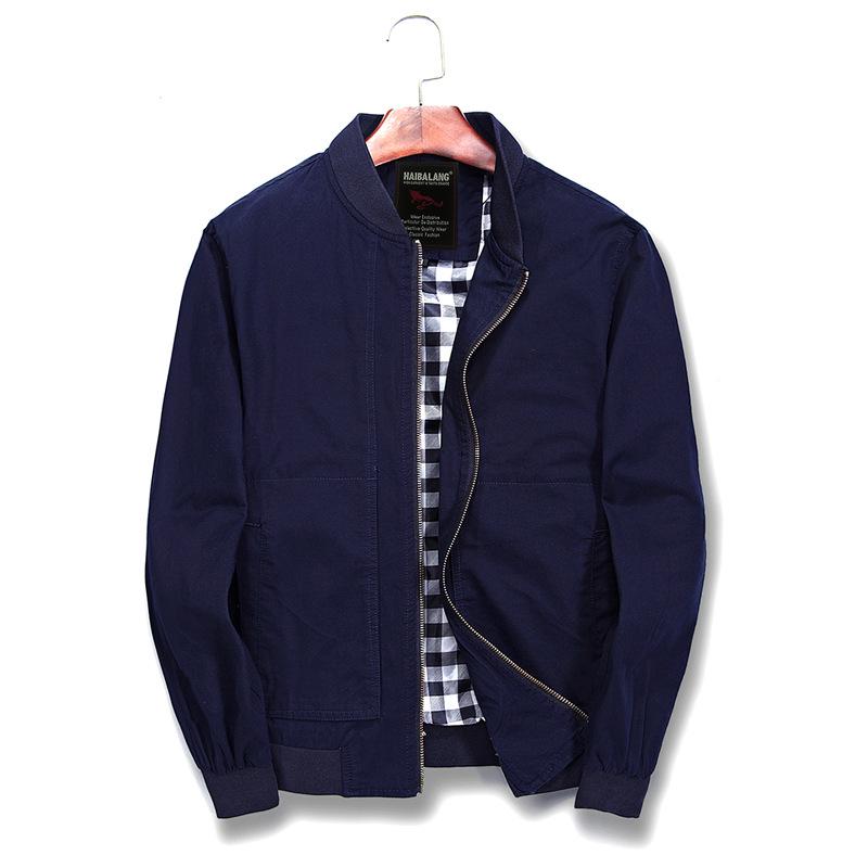 Spring and Autumn New Men's Jacket Pure Cotton Washed Casual Slim Jacket Baseball Uniform Thin Young Men's Fashion Trend