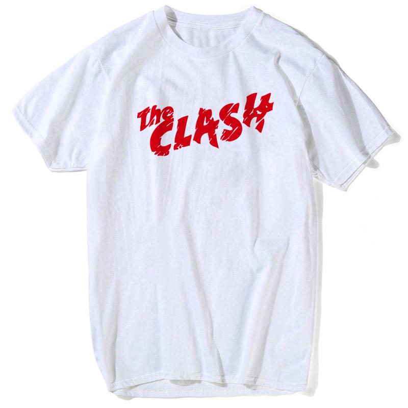 The Clash Tshirt London Calling Music T Shirts Classic Hip Hop Short Sleeve Top Colored Plus