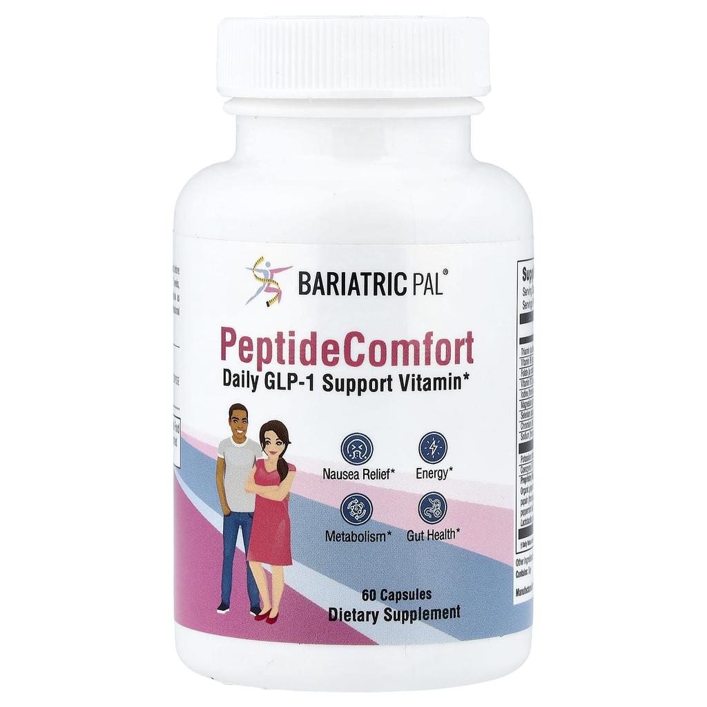 BariatricPal, Peptide Comfort, Ежедневный витамин для поддержки GLP-1, 60 капсул