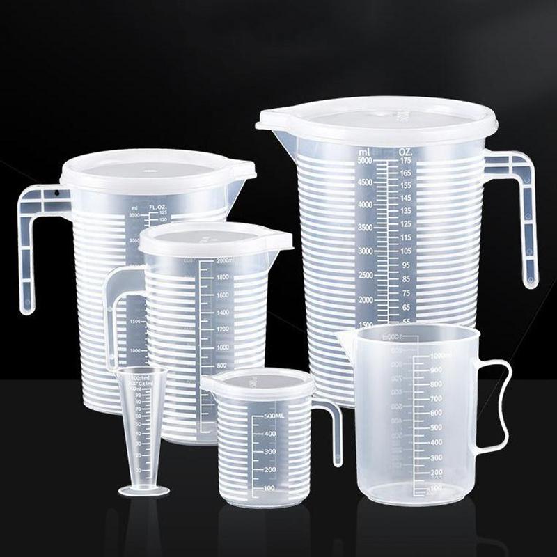 Мерный стакан с крышкой, специальное мерное ведро для магазина молочного чая, мерный стакан большой вместимости, прозрачный стакан, кухонные принадлежности для выпечки