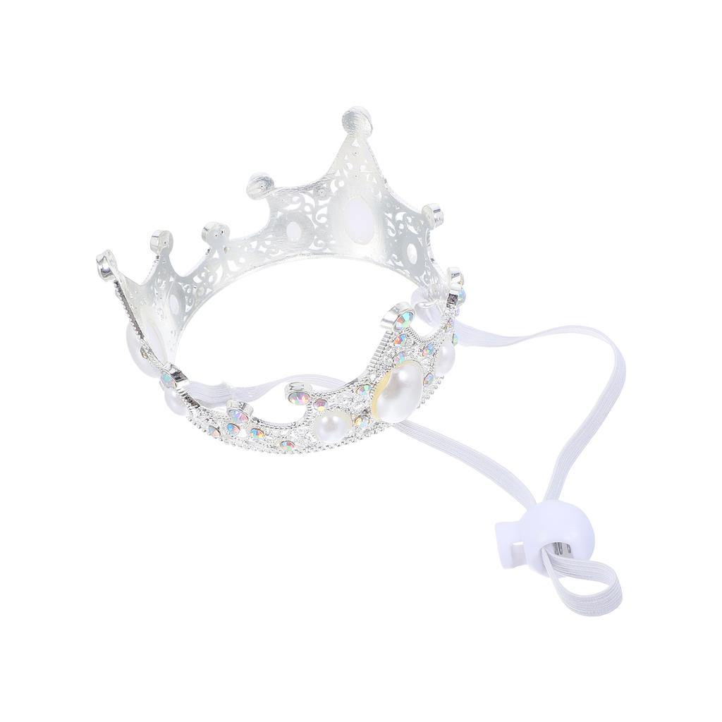 Pet Birthday Party Crown Alloy Crown Headdress Shiny Crown Pet Hat Birthday Party Pet Costume Decoration With Adjustable Strap