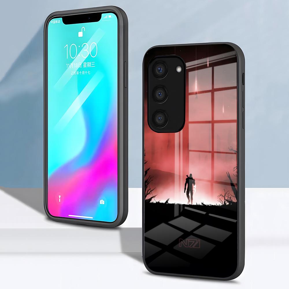 Чехол для телефона N7 Mass Effect для Samsung S26 S25 S24 FE S23 S22 S21 Plus S20 Ultra Note20Ultra Черная стеклянная крышка