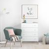 Commode SWEET 4 Tiroirs - Décor blanc - L 77.5 x P 40 x H 95cm