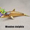 1 Wooden Dolphin, Movable Wooden Dolphin, Cute Dolphin, Wooden Crafts 33 Cm Dolphin
