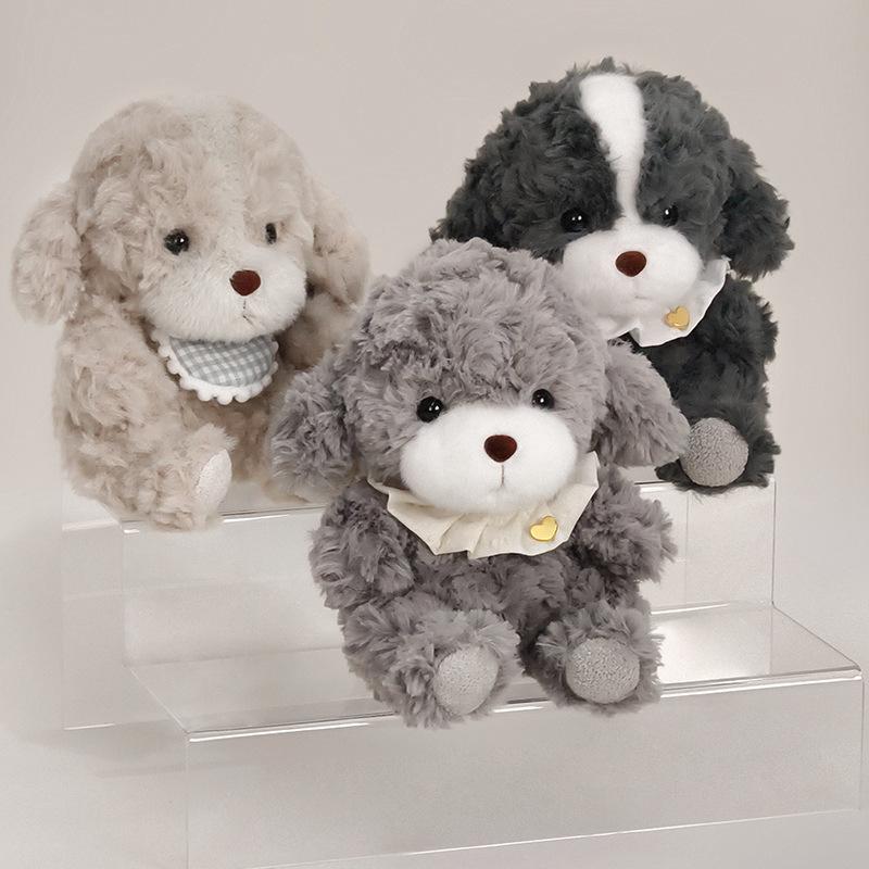 Cute little milk dog doll soft cute sitting bib love pet dog plush toy soothing doll gift