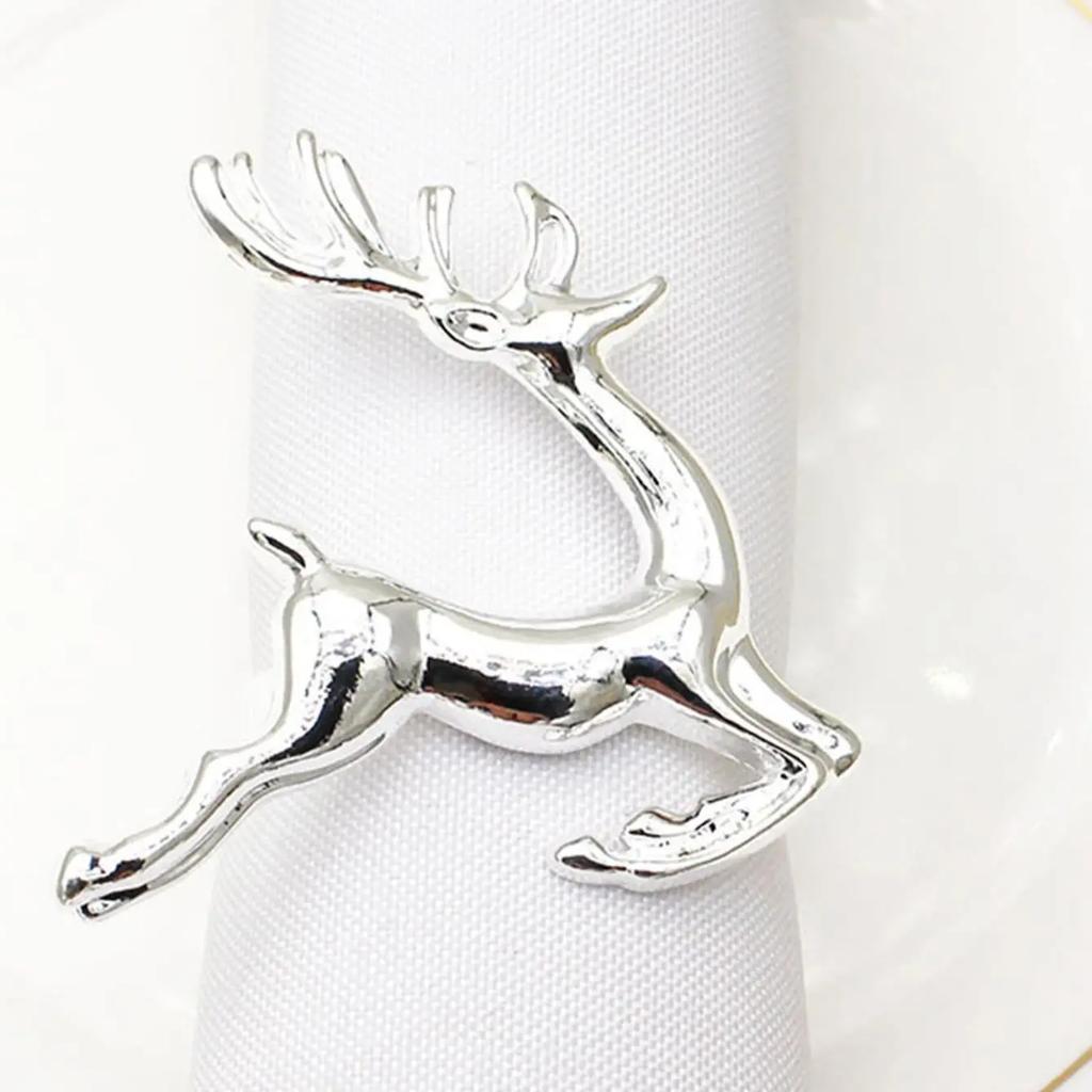 1 шт.-Ресторан Свадебная Вечеринка Обеденный Стол Де Рождественский Лось Олень Кольца для Салфеток Золотой Сплав Пряжка для Салфетки Держатель для Колец для Салфеток Отель