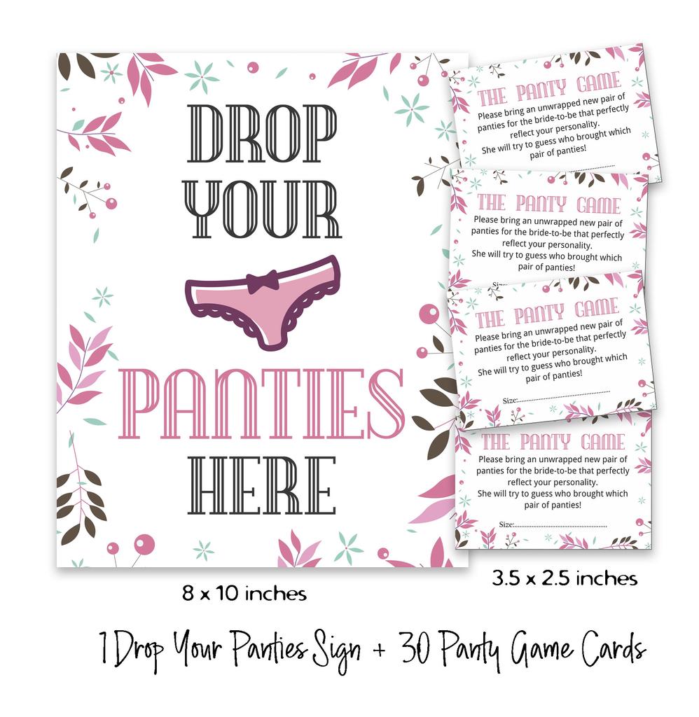 Inkdotpot Белые девушки Ночь девичник вечеринка трусики игра Цветочная девичник душ игра 1 знак 30 размер