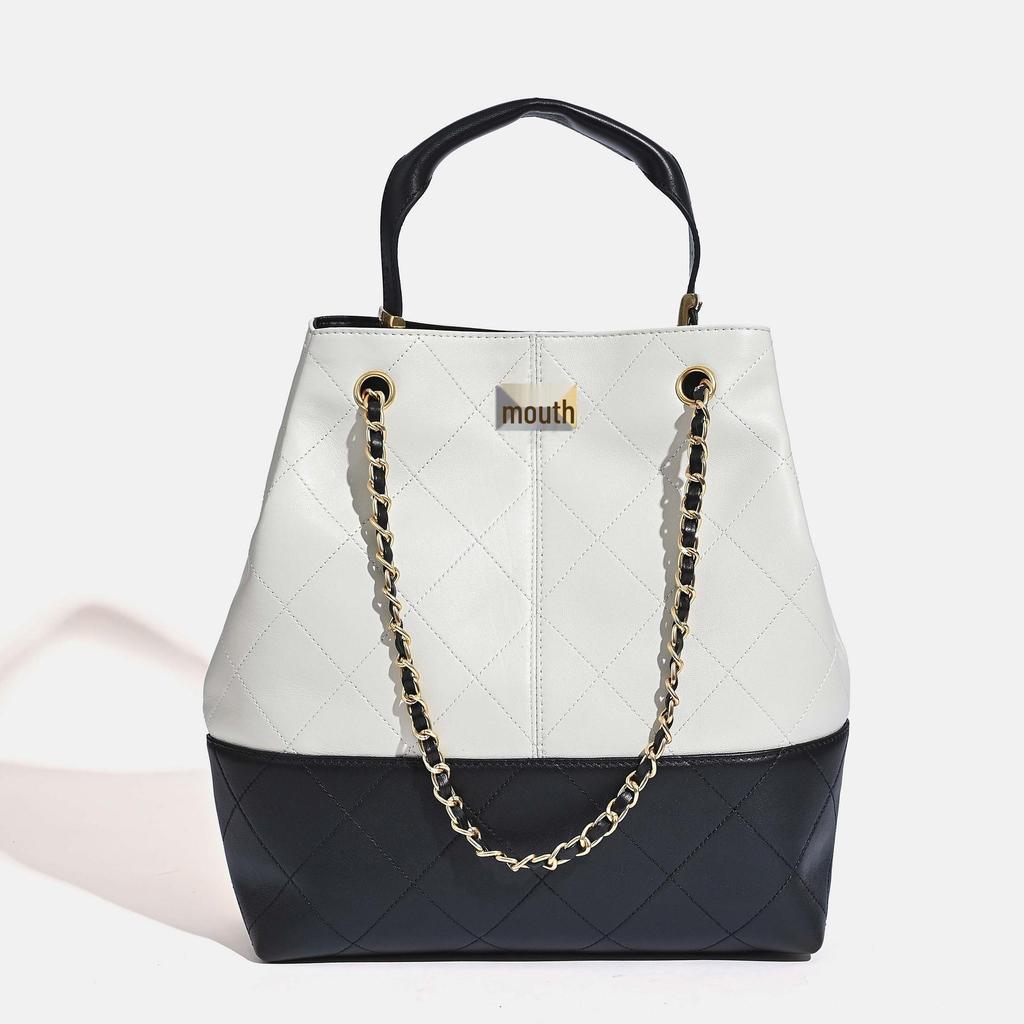 Chic Retro Suede Diamond Pattern Leather Tote Bag for Women