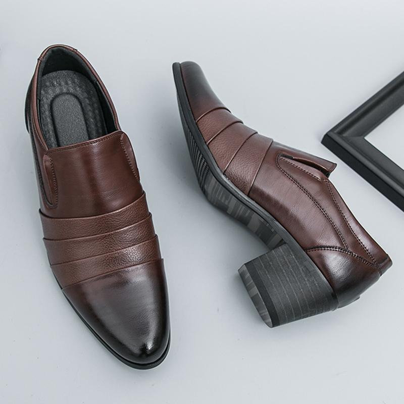 Мода Новая Мода Мужские Заостренные Черные Коричневые Деловые Увеличивающие Рост Формальные Туфли Мужские Свадебные Выпускные Туфли Лоферы Zapatos Hombre