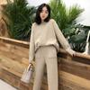 Two Pieces Women's Sets Warm Knitted Tracksuit Autumn Winter O Neck Sweater Casual Pants Pullover Set
