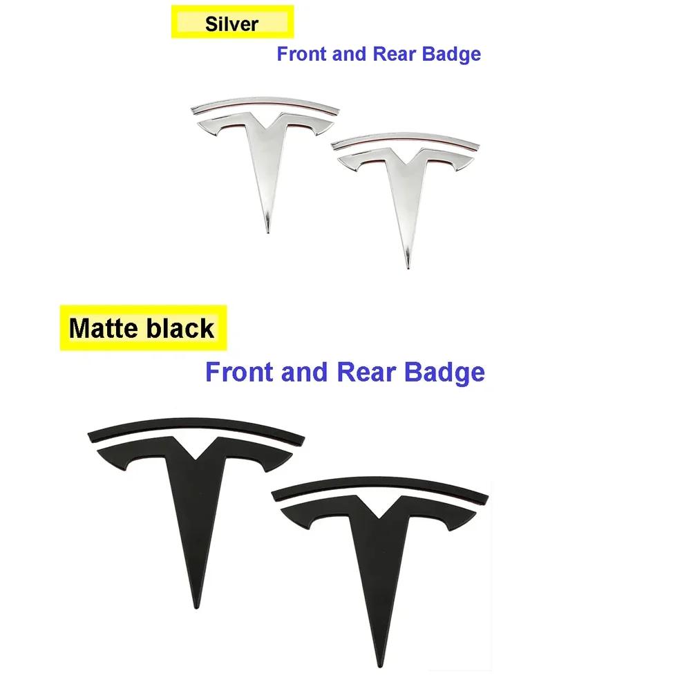 DSSCH1 1pcs ABS for Tesla Model 3 Mode Y Car Front Hood Logo Cover Emblem Sticker Styling Auto Body Rear Trunk Badge Accessories