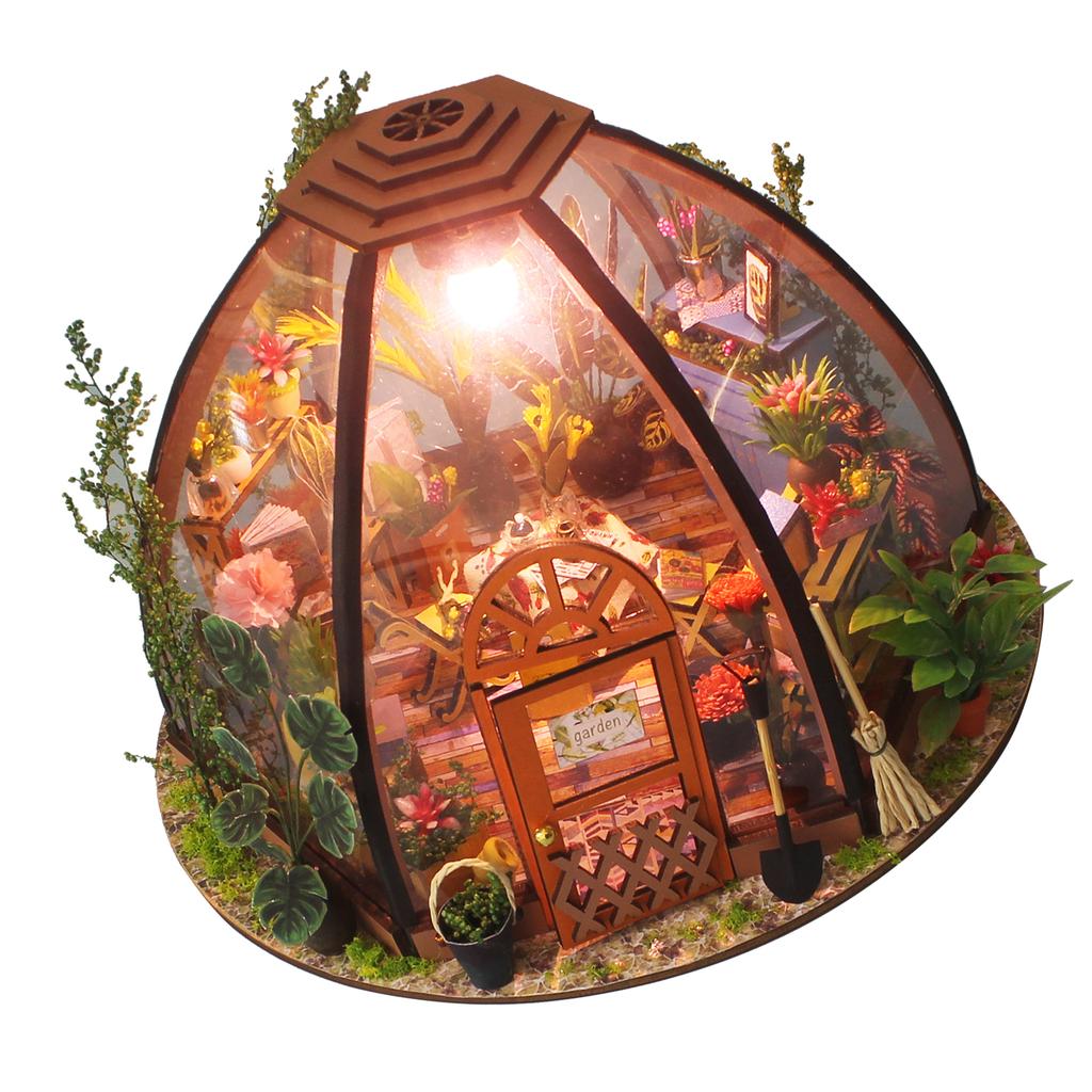 DIY Flower Room Model Hand‑Made Wooden Creativity Stereoscopic Mold for Children Adults Model Kit DIY Miniature Dollhouse Kit