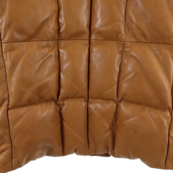 Aquascutum Овечья кожа Кожа ягненка Пуховик 8F Коричневый Женский Б/у