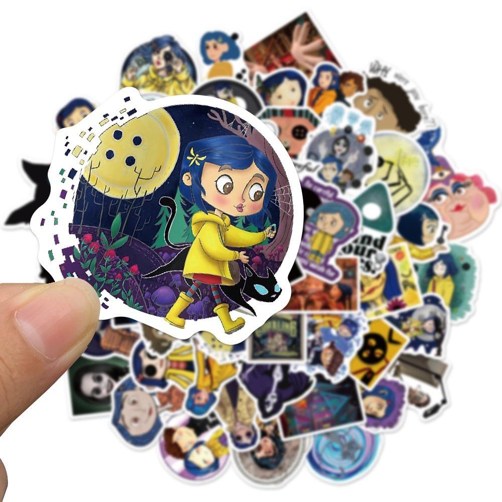 100Pcs Animated Movie Coraline & the Secret Door Stickers Phone Scrapbook Suitcase Cartoon Waterproof Graffiti Sticker