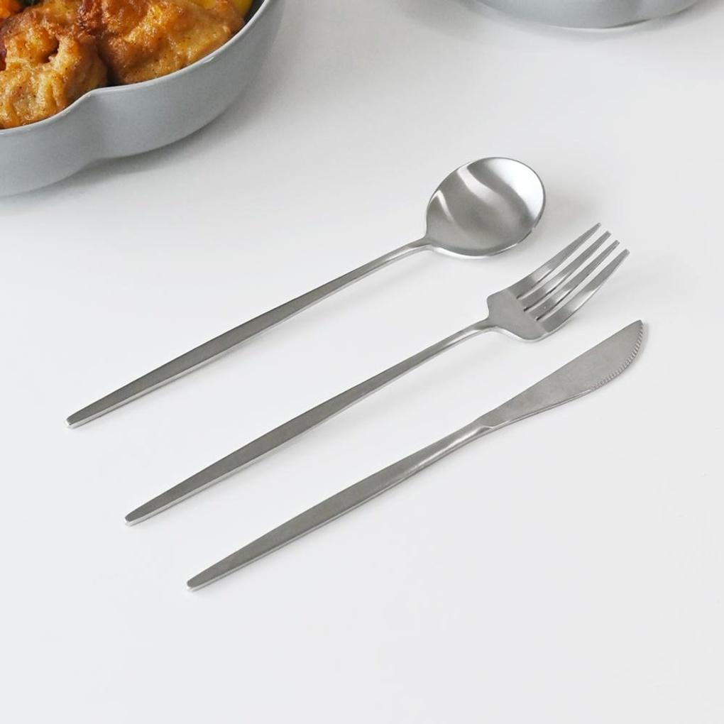 Avella Matte Stainless Steel Dessert Spoon Silver