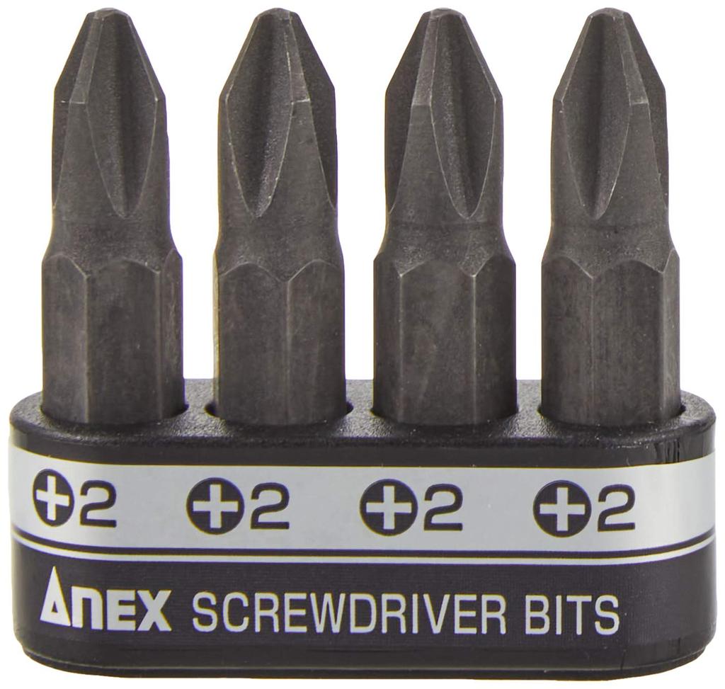 ANEX Сменные биты для ручного набора отверток, короткие, +2x30, 4, AK-50P-B4P