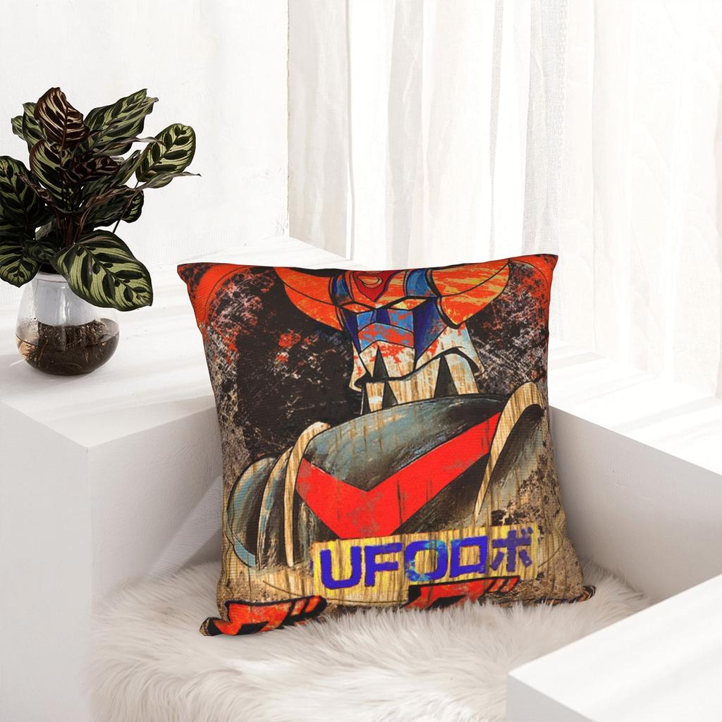 Наволочка для подушки Goldorak Ufo Robot Grendizer Мягкая полиэстеровая наволочка для подушки Декор Наволочка для декоративной подушки Домашняя На молнии 18''
