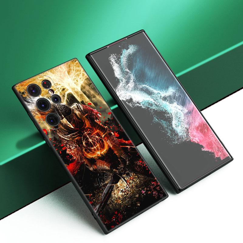 Игровой черный силиконовый чехол для телефона Dark Souls для Samsung Galaxy S23 S21 S20 FE S24 S22 Ultra S10E S10 S9 S8 Plus