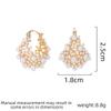Women's Light Luxury Imitation Pearl Flower Basket Earrings Fashionable and Versatile Unique and Design Sense Earrings