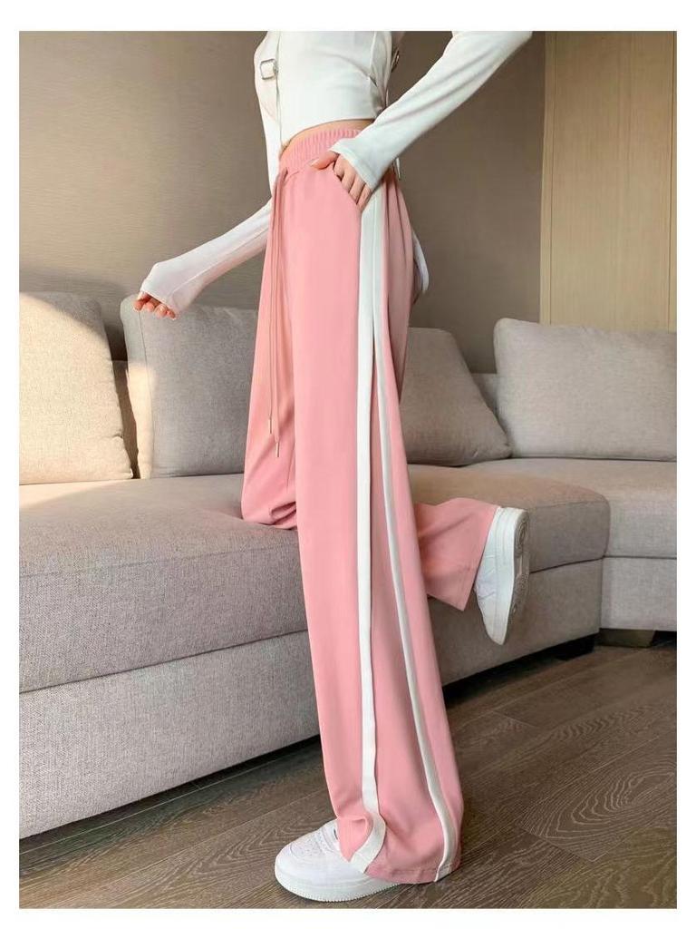 Женские спортивные брюки с высокой талией, широкими штанинами и эффектом похудения - Универсальные повседневные брюки для осени и лета 2024