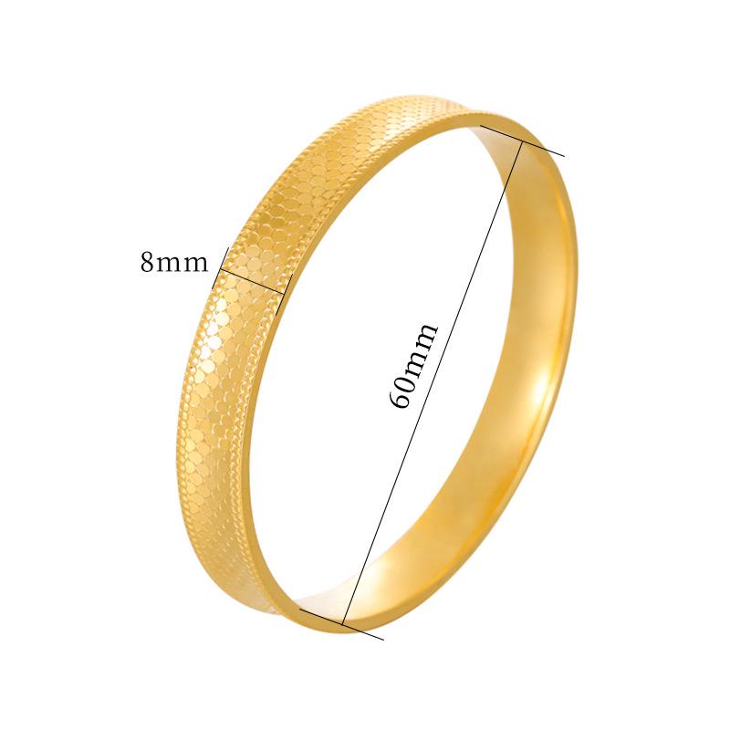 Gold-Plated Dragon Scale Polka Dot Bracelet - Unisex, Multiple Sizes, Traditional Craftsmanship, National Style Jewelry