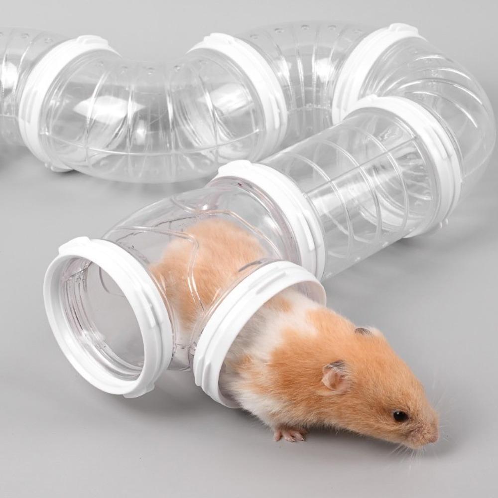 Случайно сращенные трубы для клетки хомяка, прозрачный туннель для передвижения морской свинки для мелких домашних животных