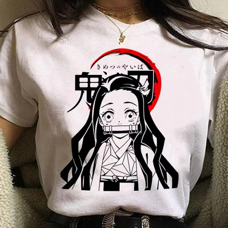 Kimetsu No Yaiba Камадо Незуко Футболка с графическим принтом Женская Харадзюку Эстетика Белые Топы Футболка 2026 Японский Стиль Женская Футболка